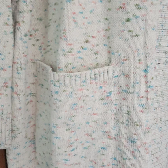 Belle Kim Gravel Cardigan Open Front Sweater Knit 1X - Picture 3 of 7